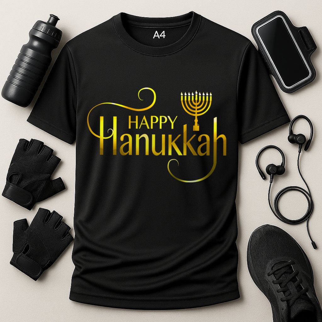 Happy Haunkkah Menorah Logo Cooling Performance Crew T-Shirt