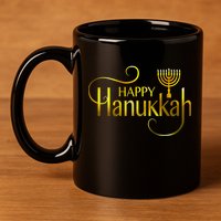 Happy Haunkkah Menorah Logo 11oz C Handle Ceramic Mug