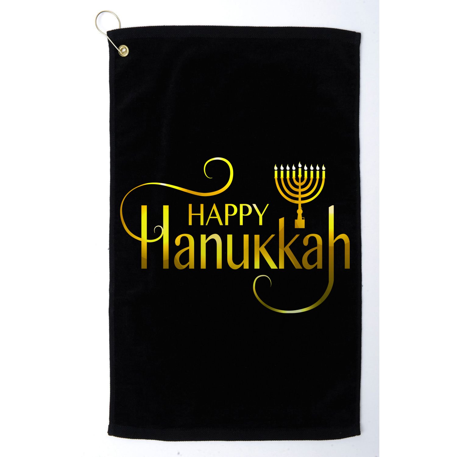 Happy Haunkkah Menorah Logo Golf Towel