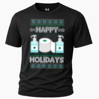 Happy Holidays Toilet Paper Hand Sanitizer Ugly Christmas Sweater  Cooling Performance Crew T-Shirt