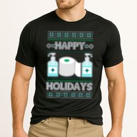 Happy Holidays Toilet Paper Hand Sanitizer Ugly Christmas Sweater  Cooling Performance Crew T-Shirt
