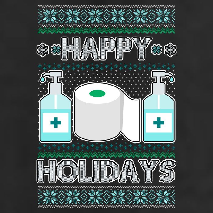 Happy Holidays Toilet Paper Hand Sanitizer Ugly Christmas Sweater  Adult Drive Performance Visor
