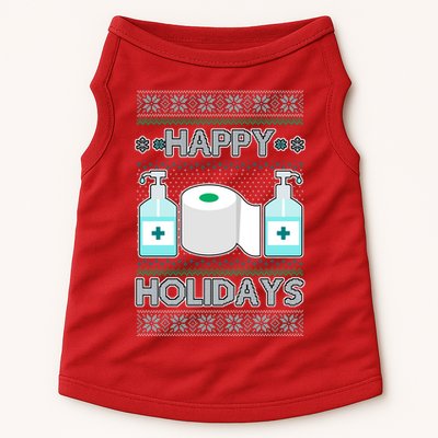 Happy Holidays Toilet Paper Hand Sanitizer Ugly Christmas Sweater  Doggie Tank