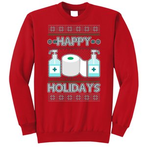 Happy Holidays Toilet Paper Hand Sanitizer Ugly Christmas Sweater  Sweatshirt