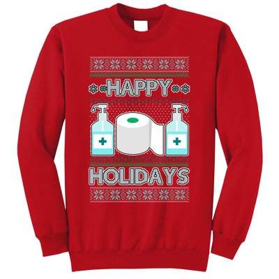 Happy Holidays Toilet Paper Hand Sanitizer Ugly Christmas Sweater  Sweatshirt
