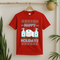 Happy Holidays Toilet Paper Hand Sanitizer Ugly Christmas Sweater  T-Shirt