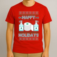 Happy Holidays Toilet Paper Hand Sanitizer Ugly Christmas Sweater  T-Shirt