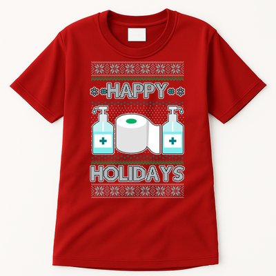 Happy Holidays Toilet Paper Hand Sanitizer Ugly Christmas Sweater  Tall T-Shirt