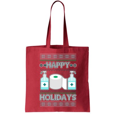 Happy Holidays Toilet Paper Hand Sanitizer Ugly Christmas Sweater  Bag
