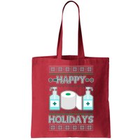 Happy Holidays Toilet Paper Hand Sanitizer Ugly Christmas Sweater  Bag
