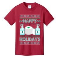 Happy Holidays Toilet Paper Hand Sanitizer Ugly Christmas Sweater  Kids T-Shirt