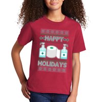 Happy Holidays Toilet Paper Hand Sanitizer Ugly Christmas Sweater  Kids T-Shirt