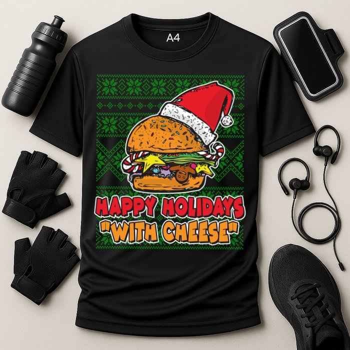 Happy Holidays With Cheese Ugly Christmas Sweater Performance Shirt