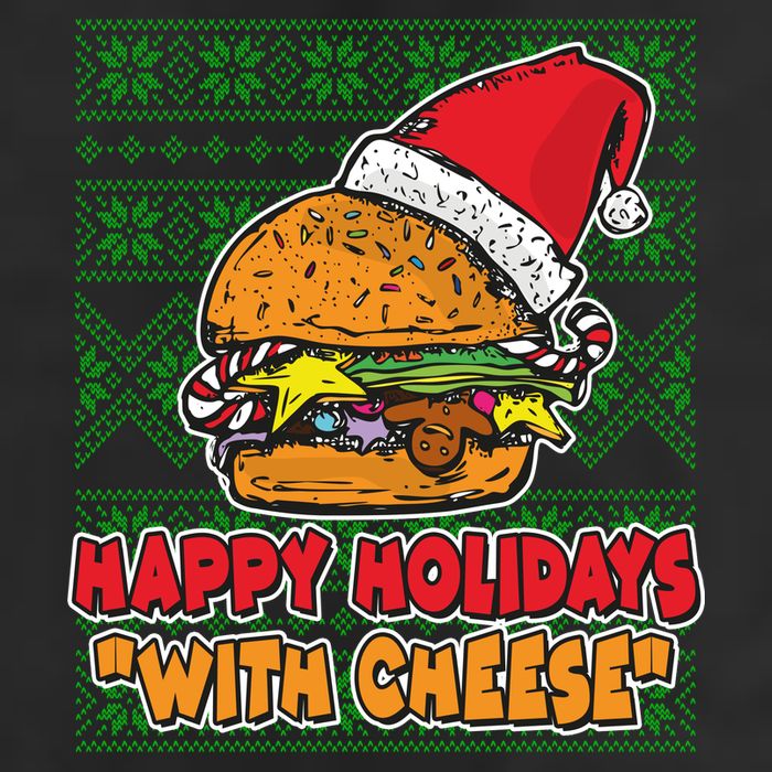 Happy Holidays With Cheese Ugly Christmas Sweater Adult Drive Performance Visor