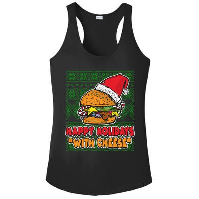 Happy Holidays With Cheese Ugly Christmas Sweater Ladies PosiCharge Competitor Racerback Tank