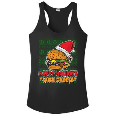 Happy Holidays With Cheese Ugly Christmas Sweater Ladies PosiCharge Competitor Racerback Tank