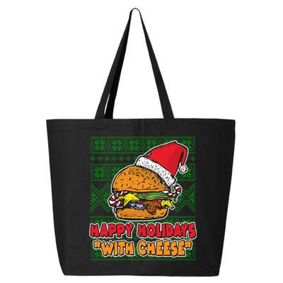 Happy Holidays With Cheese Ugly Christmas Sweater 25L Jumbo Tote
