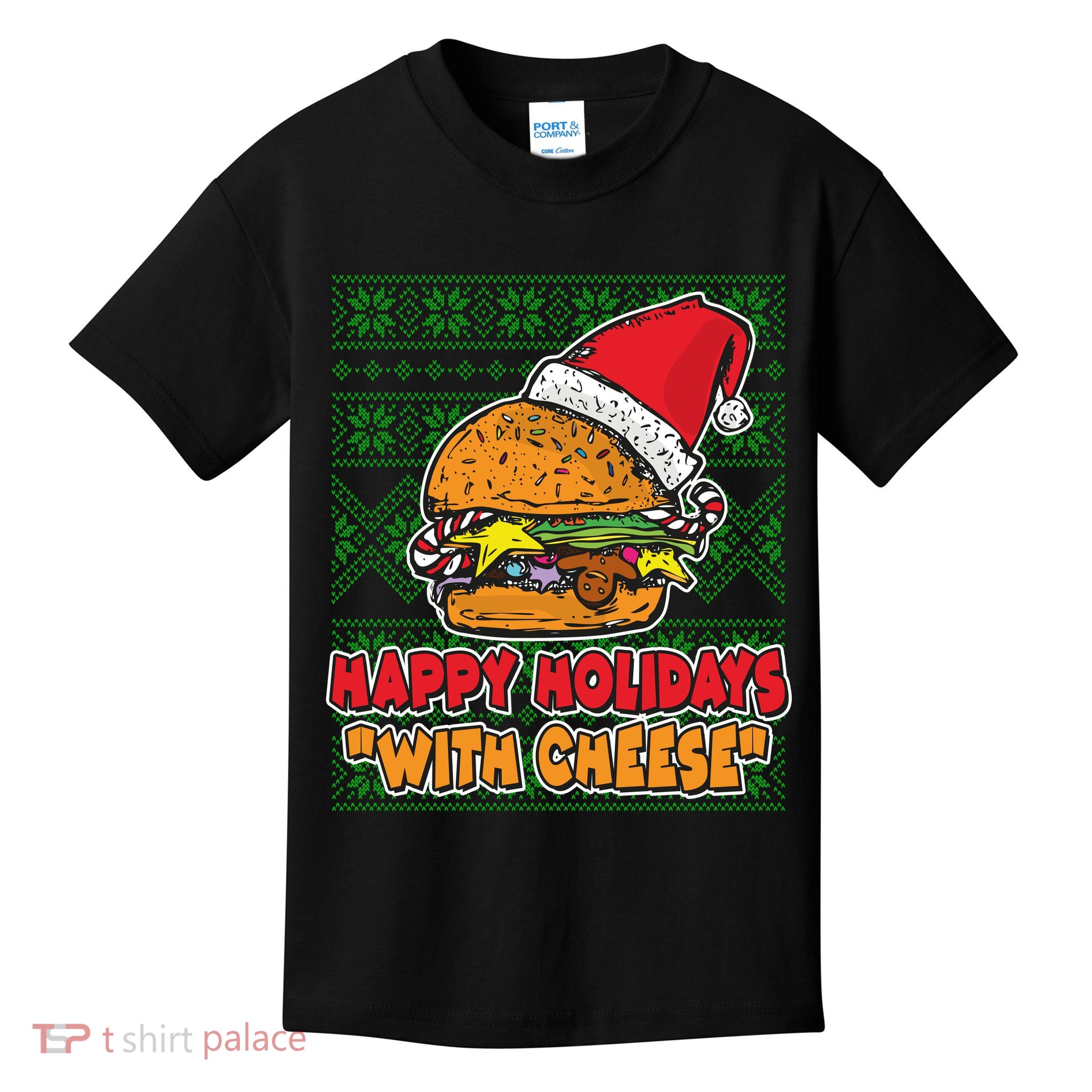 Happy Holidays With Cheese Ugly Christmas Sweater Kids T-Shirt