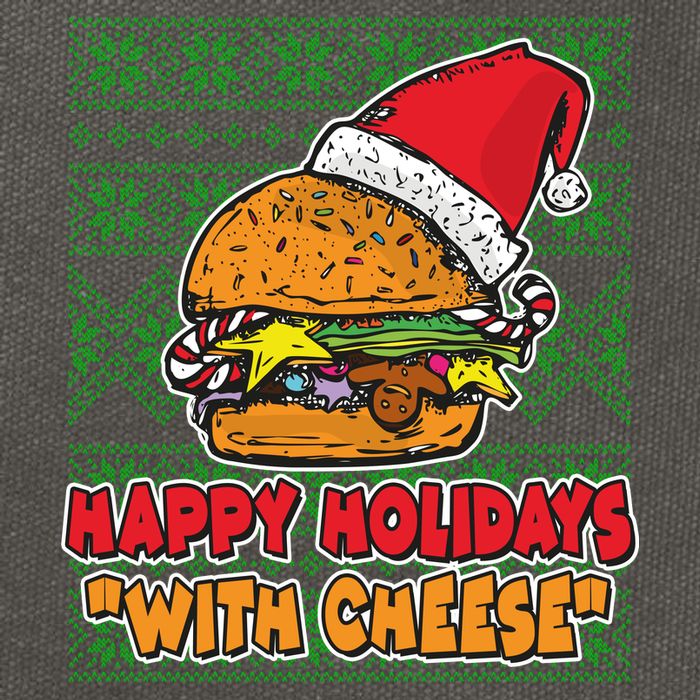Happy Holidays With Cheese Ugly Christmas Sweater Cotton Canvas Backpack