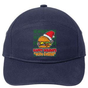 Happy Holidays With Cheese Ugly Christmas Sweater 7-Panel Snapback Hat