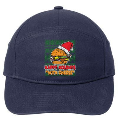 Happy Holidays With Cheese Ugly Christmas Sweater 7-Panel Snapback Hat