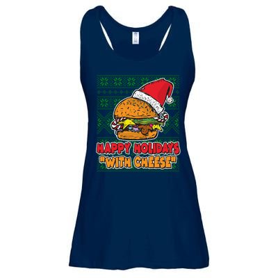 Happy Holidays With Cheese Ugly Christmas Sweater Ladies Essential Flowy Tank