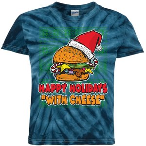 Happy Holidays With Cheese Ugly Christmas Sweater Kids Tie-Dye T-Shirt