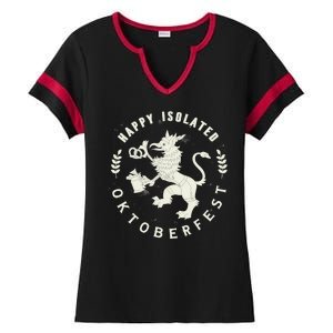 Happy Isolated Oktoberfest Ladies Halftime Notch Neck Tee