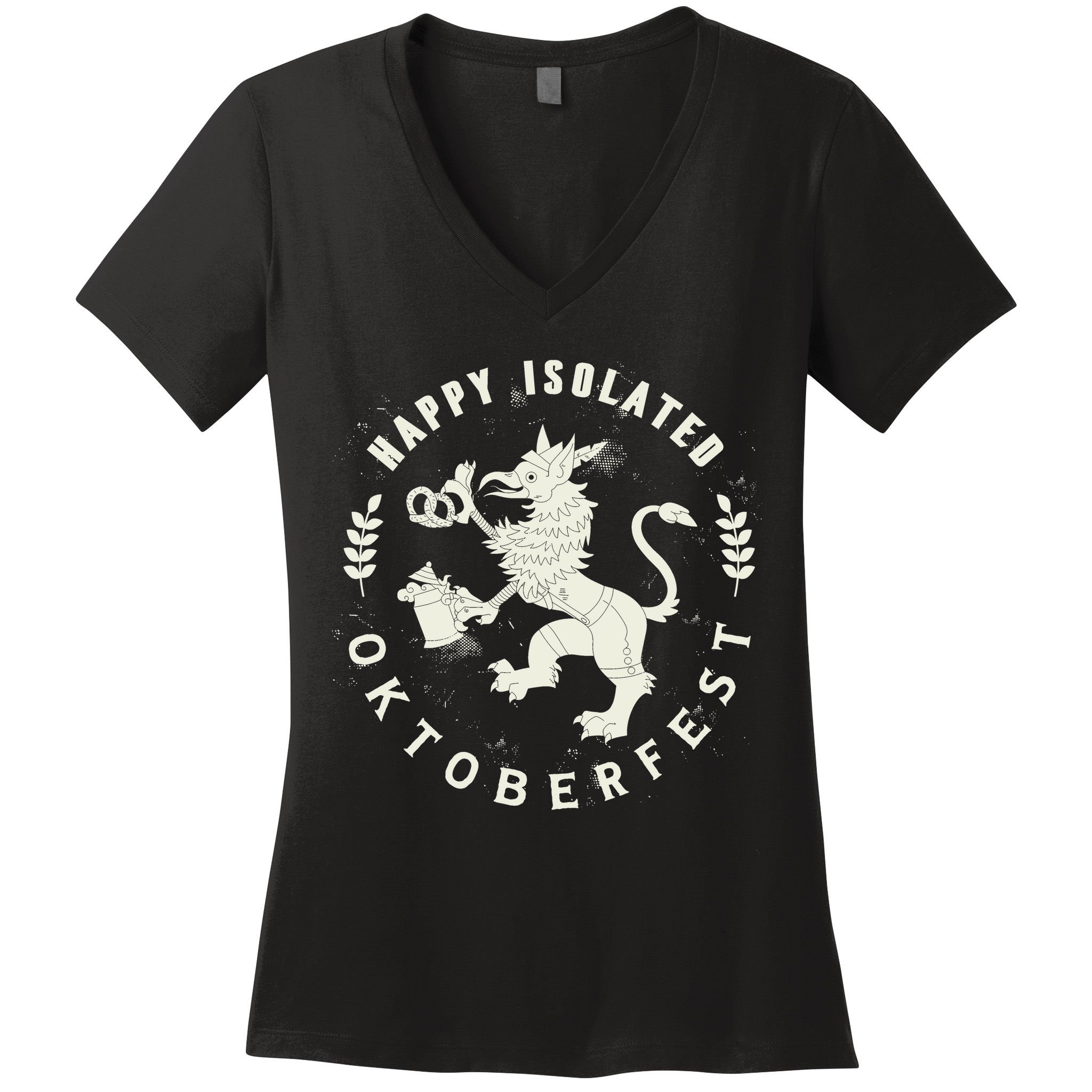 Happy Isolated Oktoberfest Women's V-Neck T-Shirt