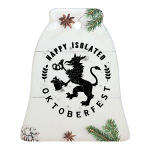 Happy Isolated Oktoberfest Ceramic Bell Ornament