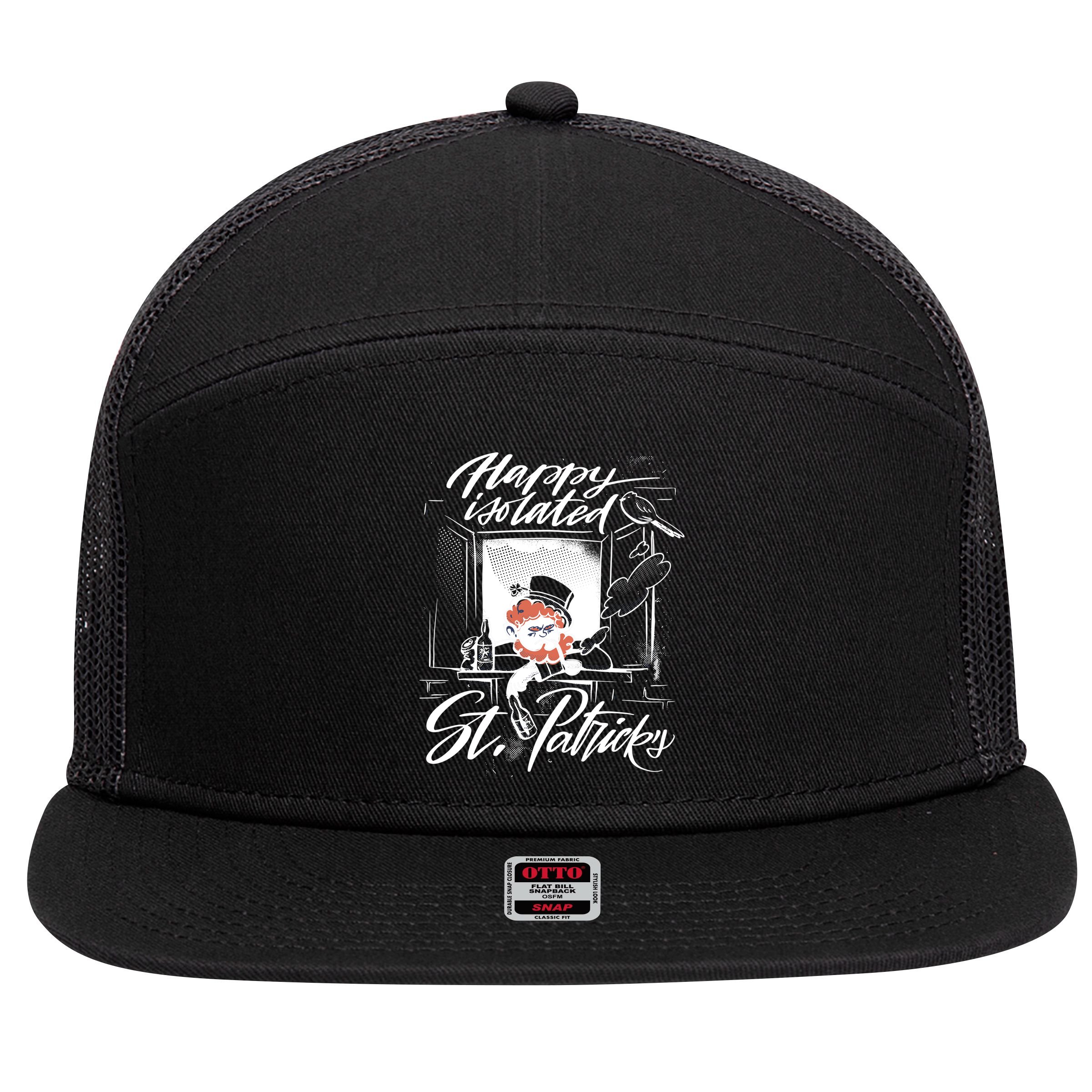Happy Isolated St Patrick's Day 7 Panel Mesh Trucker Snapback Hat