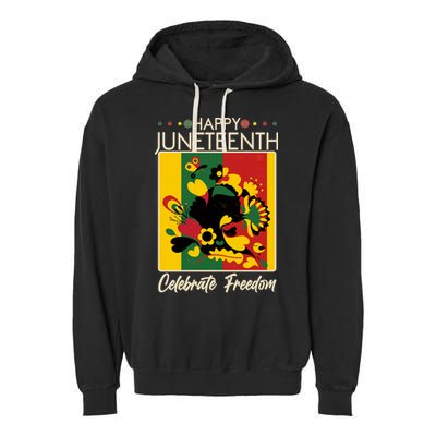 Happy Juneteenth Celebrate Freedom  Abstract Art Garment-Dyed Fleece Hoodie
