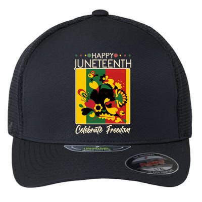 Happy Juneteenth Celebrate Freedom  Abstract Art Flexfit Unipanel Trucker Cap