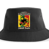 Happy Juneteenth Celebrate Freedom  Abstract Art Sustainable Bucket Hat