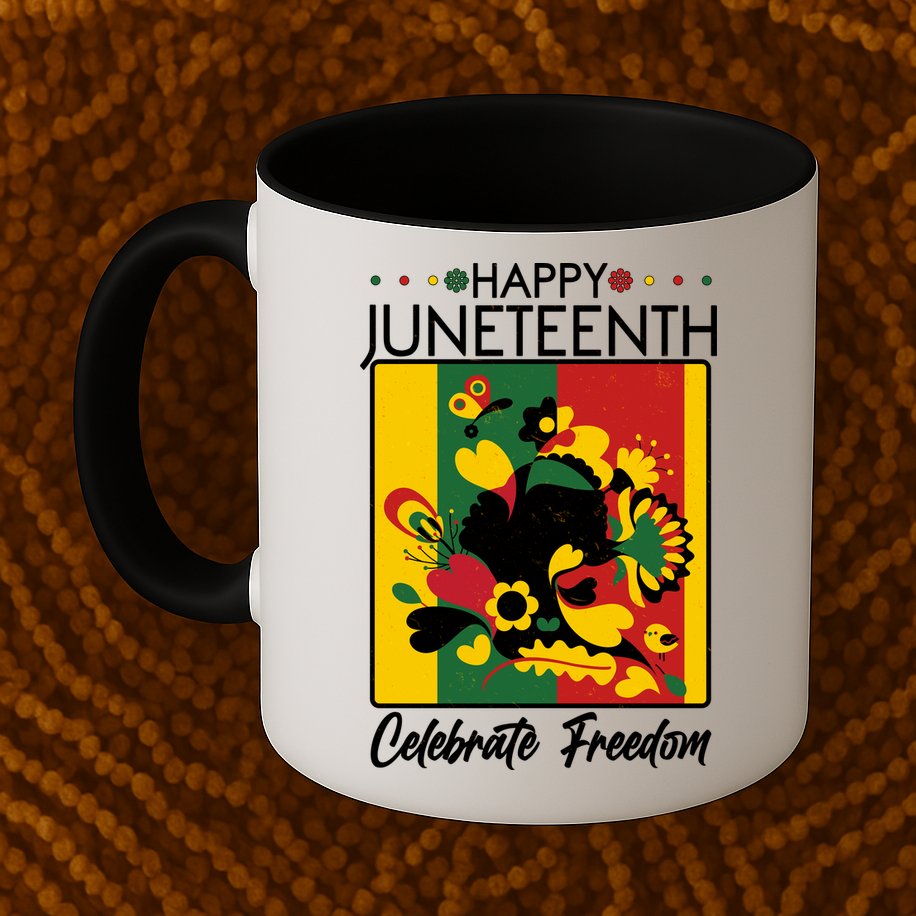 Happy Juneteenth Celebrate Freedom  Abstract Art Mug