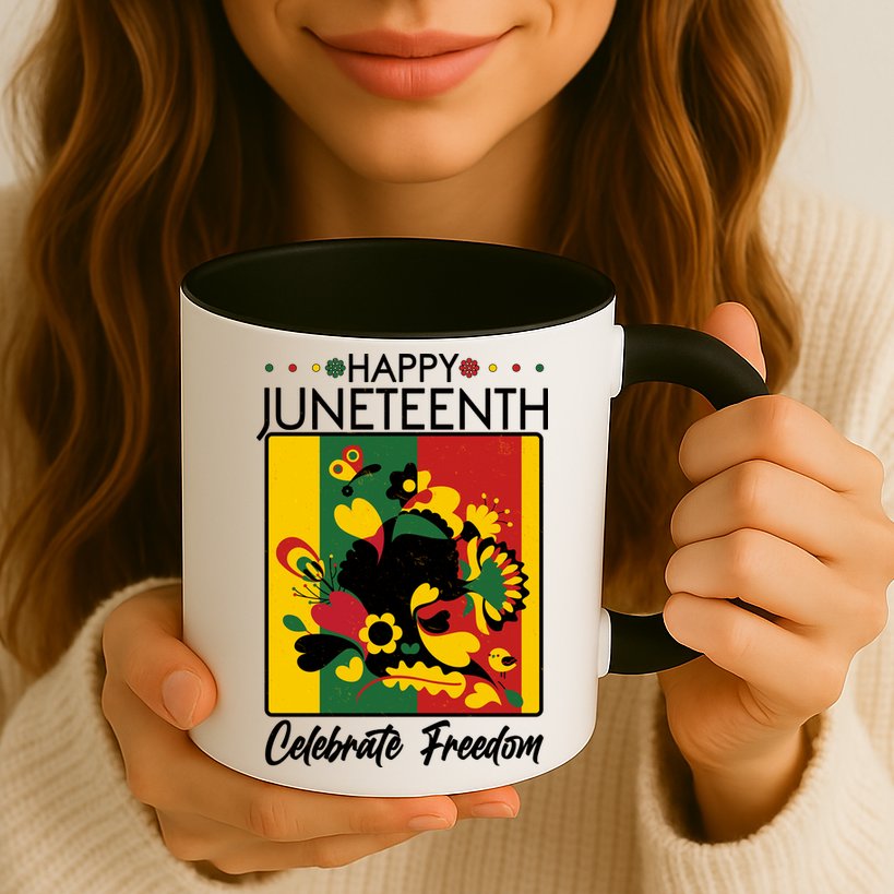 Happy Juneteenth Celebrate Freedom  Abstract Art Mug