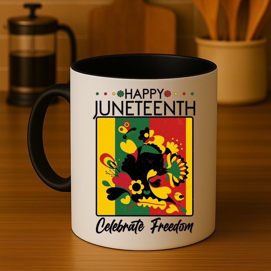 Happy Juneteenth Celebrate Freedom  Abstract Art Mug