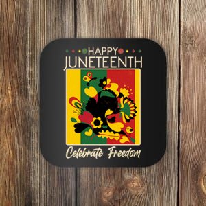 Happy Juneteenth Celebrate Freedom  Abstract Art Coaster