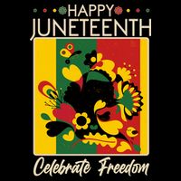 Happy Juneteenth Celebrate Freedom  Abstract Art Drawstring Bag