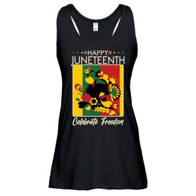 Happy Juneteenth Celebrate Freedom  Abstract Art Ladies Essential Flowy Tank