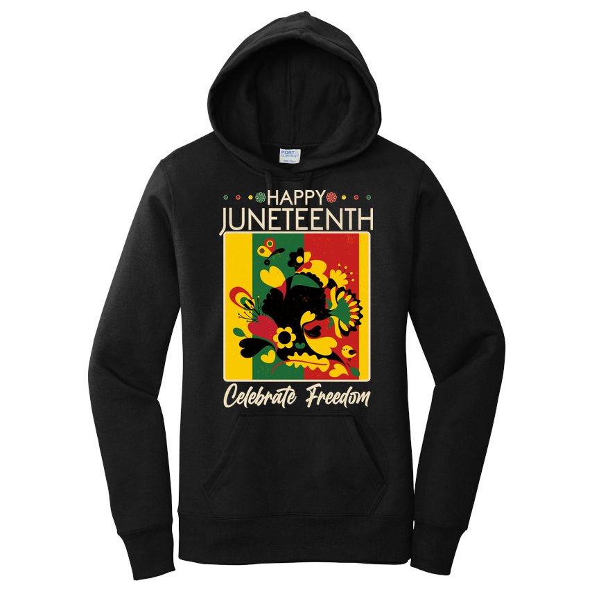 Happy Juneteenth Celebrate Freedom  Abstract Art Women's Pullover Hoodie
