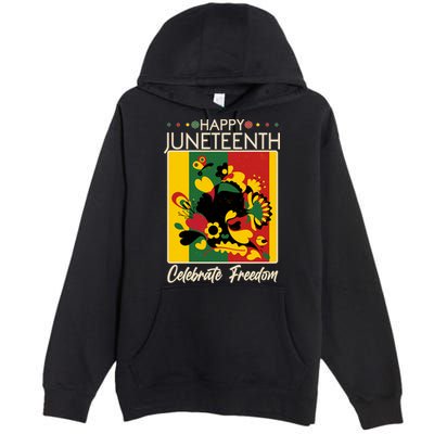 Happy Juneteenth Celebrate Freedom  Abstract Art Premium Pullover Hoodie