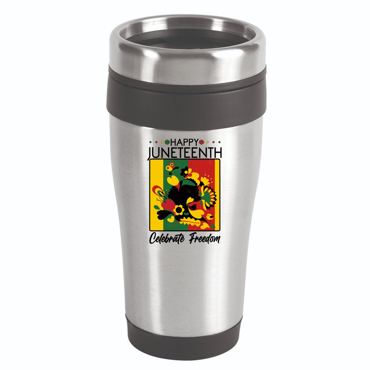 Happy Juneteenth Celebrate Freedom  Abstract Art 16oz Travel Tumbler