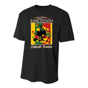 Happy Juneteenth Celebrate Freedom  Abstract Art Youth Performance Sprint T-Shirt