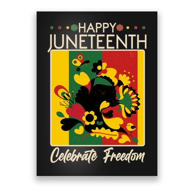Happy Juneteenth Celebrate Freedom  Abstract Art Poster