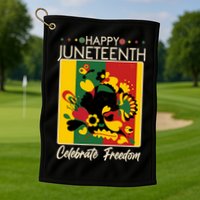 Happy Juneteenth Celebrate Freedom  Abstract Art Golf Towel
