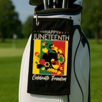 Happy Juneteenth Celebrate Freedom  Abstract Art Golf Towel