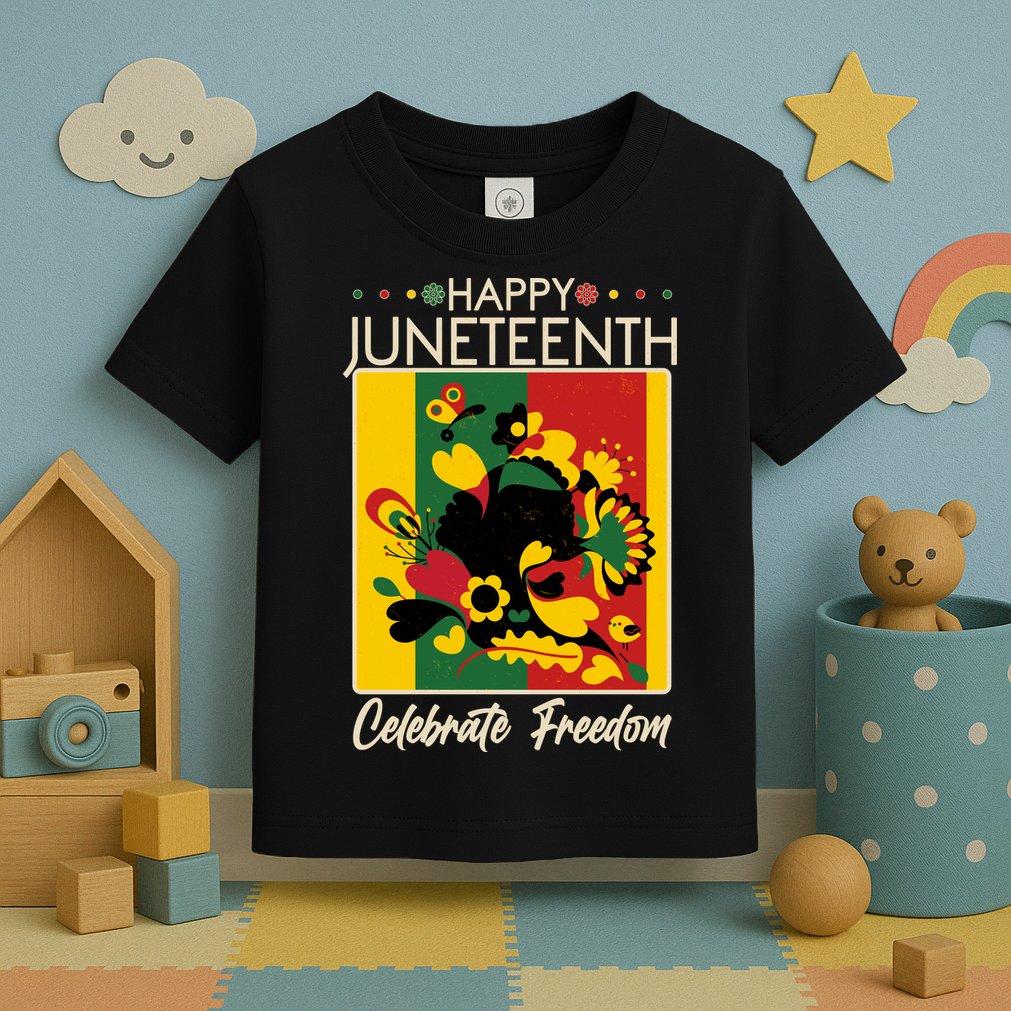 Happy Juneteenth Celebrate Freedom  Abstract Art Toddler T-Shirt