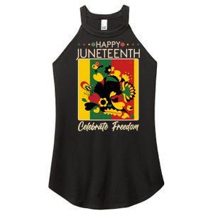 Happy Juneteenth Celebrate Freedom  Abstract Art Women's Perfect Tri Rocker Tank