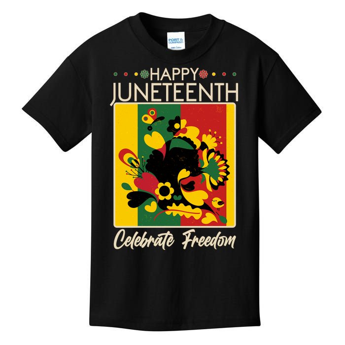 Happy Juneteenth Celebrate Freedom  Abstract Art Kids T-Shirt